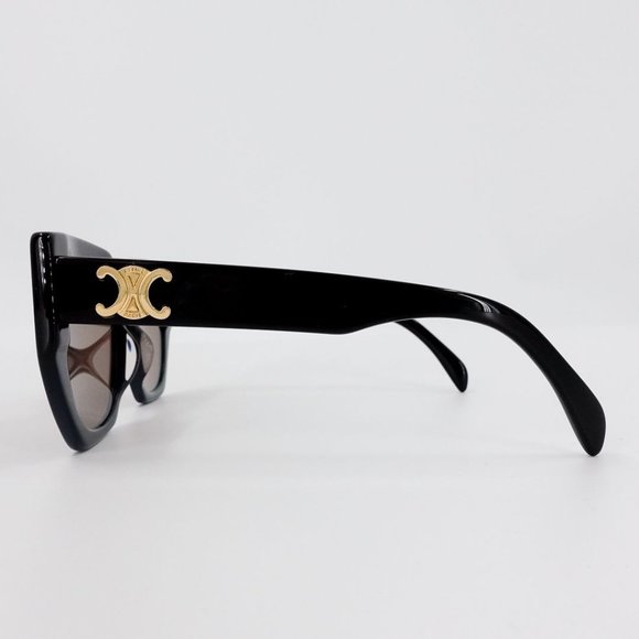 Celine Triomphe Logo Acetate Butterfly Sunglasses Black Brown - Picture 4 of 14